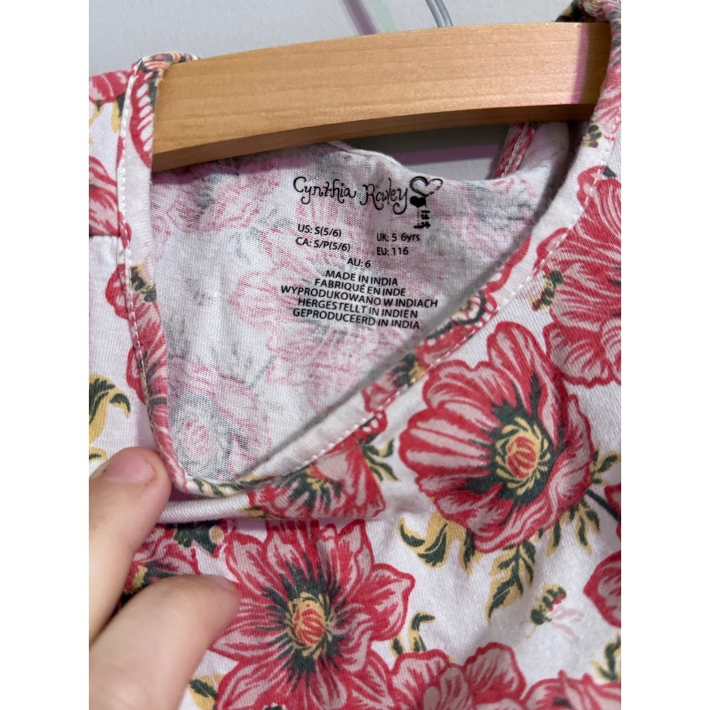 Cynthia Rowley Kids Floral Print Short Sleeve Dress Toddler Girls Size 5 6 Small - Picture 5 of 6